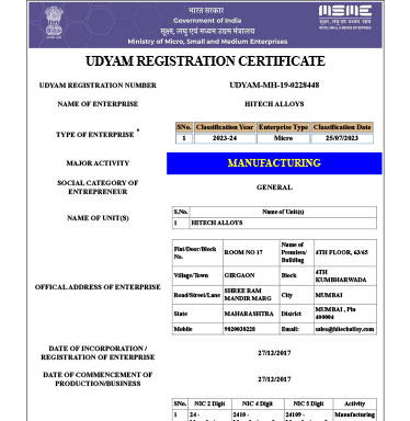 Registration Certificate